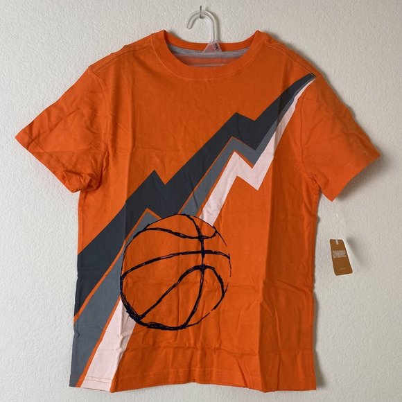 Gymboree Orange Basketball Short Sleeve Shirt NWT 3 4 5 6 10 12 - Picture 1 of 2